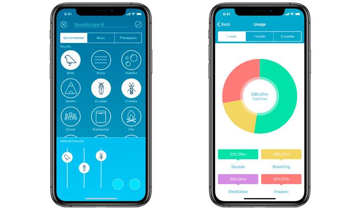 Application Relief programme couleur et paysage sonore iPhone nouvelle version
